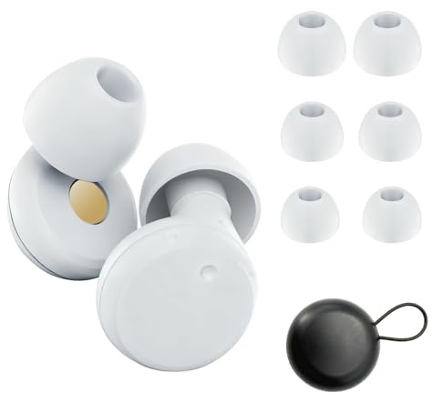 HYSHLC Ohrstöpsel zum Schlafen, 3 Modi Anpassbare Ohrenstöpsel, 27-18 dB Höchste SNR Lärmunterdrückung, Silikonmaterial Earplugs für Konzentration, Reisen, Geselligkeit, Festivals, Weiß