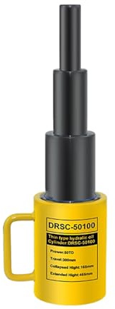 Cric industriale da 50 tonnellate, martinetto idraulico con corsa da 12 pollici/300 mm, martinetto con cilindro idraulico multisezione, cilindro di sollevamento idraulico(50T/110231lb-12in Stroke)