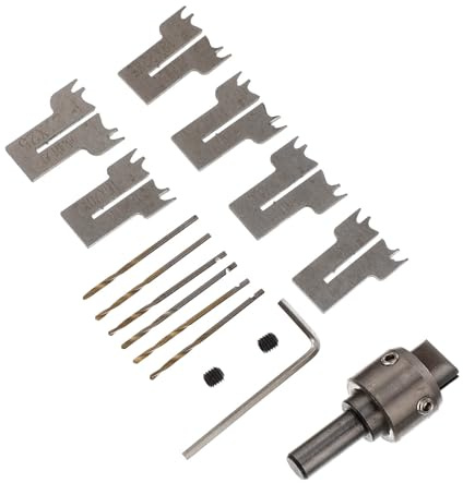 Operitacx Kit de Brocas para Anillos de Madera de 16-21 Mm, Herramienta para Fresadora y Taladro, Juego Completo para Bricolaje en Carpintería y Fabricación de Joyas de Madera