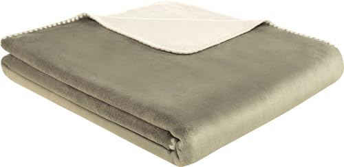 biederlack Wohndecke Soft & Cosy Microfaser grün/Natur Größe 150x200 cm