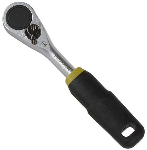 Proxxon 23158 Micro Ratsche (Schraubendreher), 1/4 Bit-Aufnahme, 23 x 12 mm-extrem schlanker Kopf