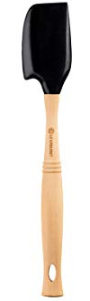 Le Creuset Spatola da Cucina Media con Testa Removibile in Silicone,Legno, Lunghezza 31 cm, Nero, 93007602140002