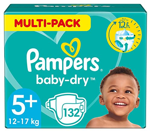 Pampers Baby Dry Gr.5+ Junior Plus 13-27kg MonatsBox, 1er Pack (1 x 132 Windeln)