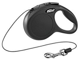 flexi® Classic XS Seil 3 m schwarz, Roll-Leine für Hunde bis 8 kg