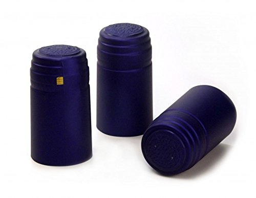 50x Schrumpfkapsel für Glas Flaschen Saphir blau seidenmatt Flaschenkapsel mit Siegel