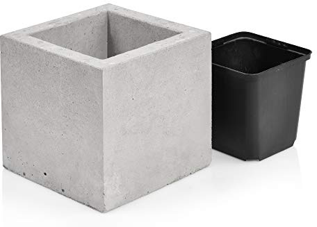 beske-Manufaktur Beton Blumentopf 'Kubik - S' | Größe 13x13x13 | 100% Handarbeit Made in Germany | Zeitlos elegant puristisch