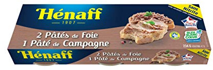 HENAFF Set Mixte 2 Foie + 1 Campagne 3 x 78 g - Lot de 8
