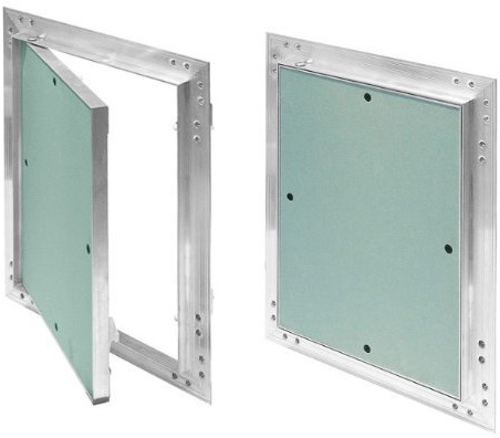 SYSTERM Botola di ispezione cartongesso 250x250 mm Idrorepellente cartongesso 12,5 mm KRAL18 Sportello manutenzione 25x25 cm con telaio in alluminio di costruzione a secco Verde