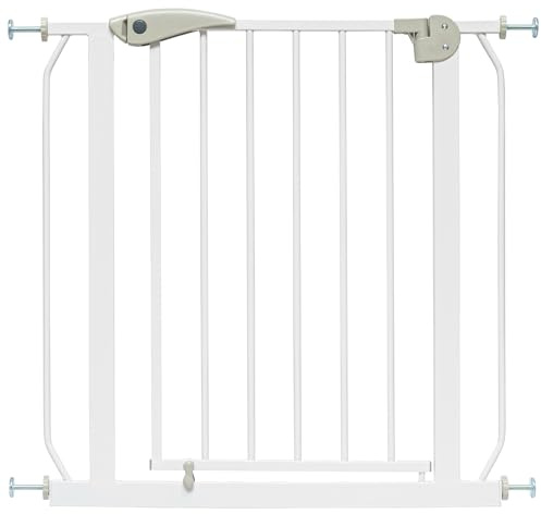 IB STYLE Treppenschutzgitter für Babys Berrin - Türschutzgitter, Tuergitter für Kinder, Hunde, Katzen, Ohne Bohren, Weiß, 115-125 cm