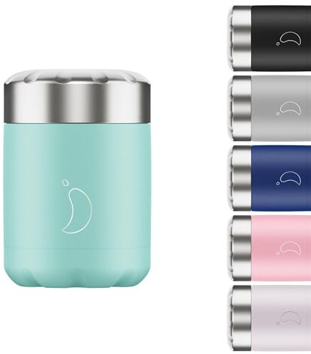 Chilly's Boîte Alimentaire - Récipient Alimentaire Réutilisable en Acier Inoxydable de Haute Qualité - Double Paroi Isolée pour Garder les Aliments au Chaud ou au Froid - Vert Pastel, 300ml