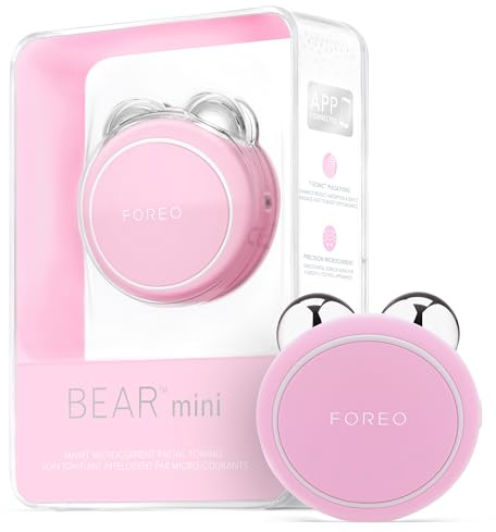 Foreo Bear Mini Targeted Microcurrent Face Lifting Device - Face Massager - Face Sculpting Device - Skin tightening machine - Pearl Pink