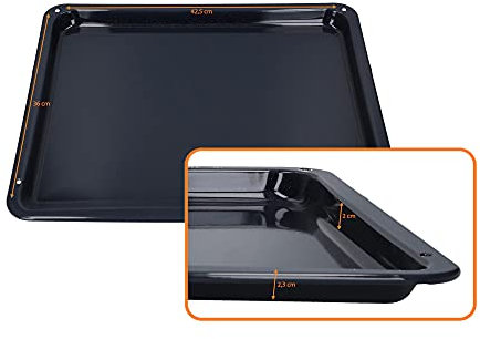DL-pro Bandeja para horno (42,5 x 36 x 2,3 cm, esmaltada para AEG Electrolux Juno 387028720/2 3870287202 387028720 para AEG Competence para horno estufa