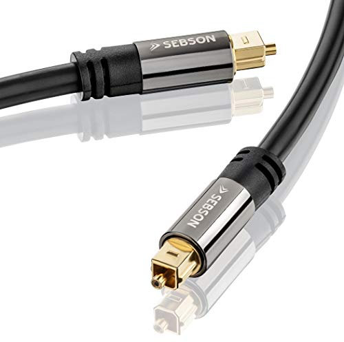SEBSON Optical Cable 2m, Toslink Digital Audio Cable for Soundbar, TV, HiFi Systems, Game Consoles, Home Cinema Systems