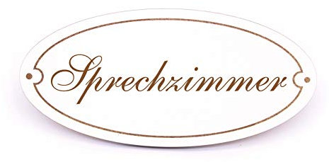 Schild Türschild Oval - Sprechzimmer - selbstklebend graviert Dekoschild 15x7cm