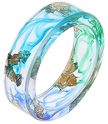 Holibanna Goldfolienring Aus Harz Zarter Fingerring Mit Ornament Damen Harzschmuck Ringschmuck Für Alltagskleidung Und Selfies