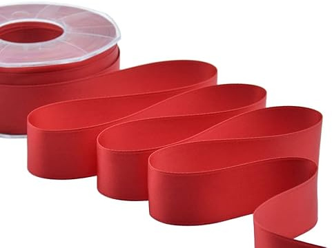 Furlanis Doppelsatinband, Rot, 30 mm x 25 m