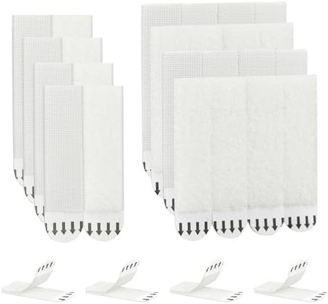 Emwel 32-Pairs(64Strips) Large Picture Hanging Strips Heavy Duty, Hook and Loop Tape Damage Free, Picture Canvas Hanger No Nails, Adhesive Strips for Frame Hanging Double Side Hook Loop Mounting Tapes