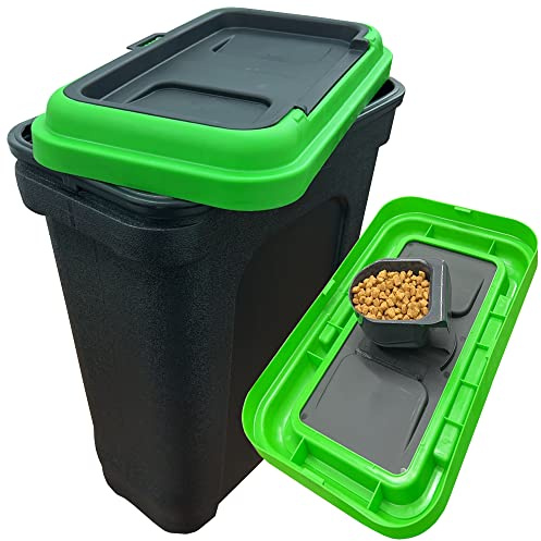 STORM TRADING GROUP Pet Food Storage Container Large 30L With Food Scoop | Air Tight Seal Dog Cat Animal Bird Feed Holder Up To 15kg Strong