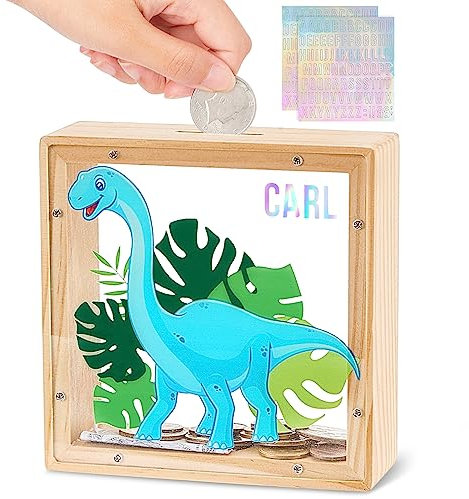 Beinou Spardose Kinder Sparschwein Mädchen Einhorn Sparbüchse Acryl- Sparkasse Piggy Bank Kinderspardose Taufgeschenke Jungen mit Personalisierten Buchstaben