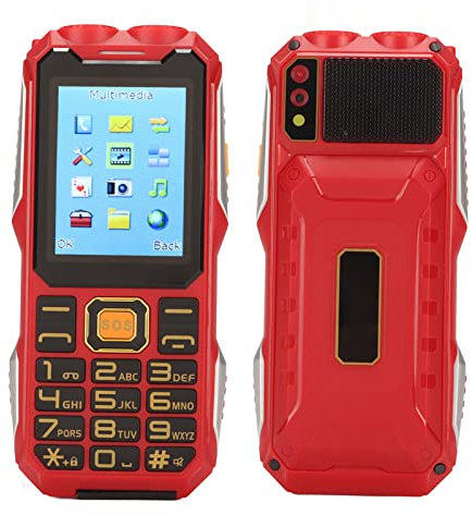 Jectse Unlocked Cell Phone For Seniors, SOS Big Buttons Loud Volume Dual SIMs Easy Mobile Phone, Ultra Long Standby Elderly Cell Phone With Flashlight Video Camera Recorder (Red)