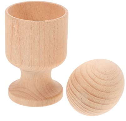 STOBOK 1 Set Egg Cups and Balls Puzzle Toys Montessori Materials Hand-eye Coordination Toy Baby Educational Toys Shape Matching Game Wooden Egg Cup Orb Toy Montessori Wooden Toy Bundle 3d
