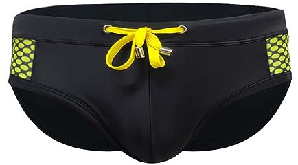 RQPYQF Bañador de Natación Slip para Hombre Traje de Baño de Secado Rápido Moda Shorts Swimming Calzoncillos para Playa Piscina YK83 Tamaño M-2XL (Negro, L)