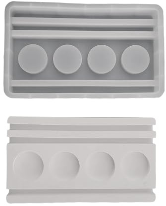 Silikonformen Gießformen Kerzenhalter, DIY Kombination Silikonform, Neue Ideen Silikon Gießform, Gipsformen zum Gießen (Sockel-4-Loch)