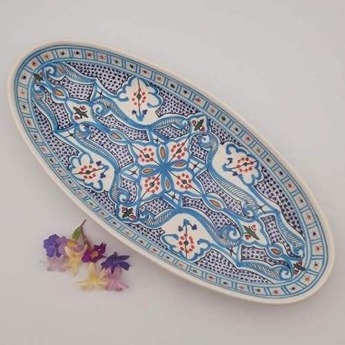 Plat ovale Marocain turquoise - L 53 cm