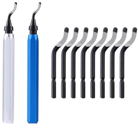 2pcs Deburring Tool + 10pcs BS1010 High Speed Steel Blades for Metal Resin PVC Pipes Copper Plastic 3D Printed