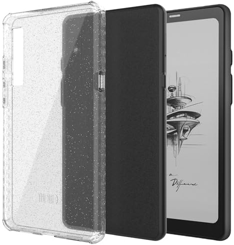 TUDIA SKN Compatible con Funda para Onyx Boox Palma Case 6.13, Carcasa antiamarillento a Prueba de Golpes - Protectores antigotas de Esquinas reforzadas con TPU livianos - Brillantina Transparente