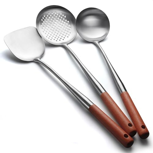 AOOSY Ensemble de 3 ustensiles de cuisine en acier inoxydable - Passe au lave-vaisselle - Pour la cuisine