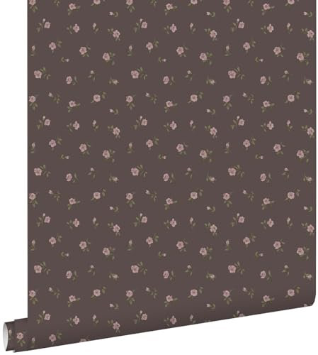 papier peint fleurs intage mauve violet 50 x 900 cm - ESTAhome