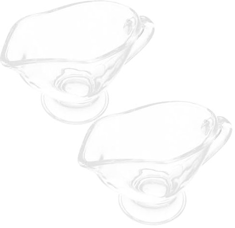 Cabilock 2pcs Glass Gravy Boat Sauce Cups for Salad Dressings for Bbqs Dinner Parties Festivals Ergonomic Design for Easy Serving