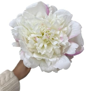 HUFFA Künstliche Blume im europäischen Stil, einzelner Zweig, feuchtigkeitsspendende Pfingstrose, Heimdekoration, Blumenarrangement, Ornamente, Brautstrauß, Hochzeit, künstliche Blume (rosa weiß)