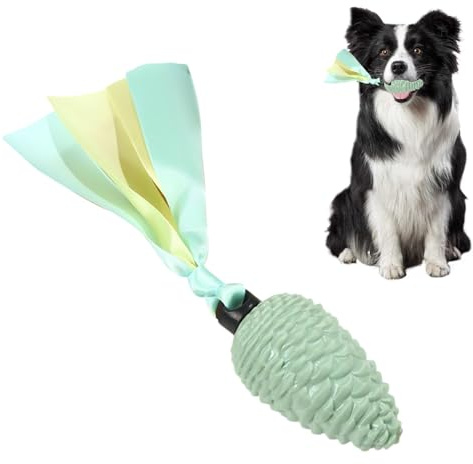 Weppduk Kauspielzeug für Hunde mit Tannenzapfen, quietschendes Seil, Kauspielzeug für Hunde mit Beißstreifen, Haustierspielzeug für Welpen, weich und energieverbrauchend, Zahnspielzeug für Hunde
