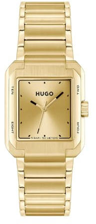 HUGO Uhr mit DREI-Zeiger-Quarzwerk für Herren Kollektion #Thrive ANALOG mit Edelstahlarmband