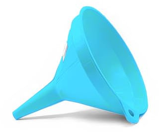 CABLEPELADO - Embudo - cono de trasvase - pipeta - tolva para alimentación - libre de BPA - facil de limpiar - 19 cm (Azul)