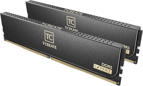 TEAMGROUP T-Create CTCED532G6000HC28ADC01 Lot de 2 barrettes RAM DDR5 10 L CL28 32 Go (2 x 16 Go) 6000 MHz (PC5-48000) Intel XMP 3.0 AMD Expo, noir