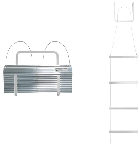 Kletter-Fix Rettungsleiter 5m KF-Kompakt-N – Notleiter für Fenster & Balkon, platzsparend, kompakt, Made in Germany, mit Stahlhaken, 10 Jahre Garantie
