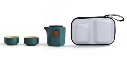 Ensembles De Tasses A Thé Service Thé Voyage Tasse Express Kung Fu Portable Théière En Verre Tasses Céramique Bouilloires Samovar(Green)
