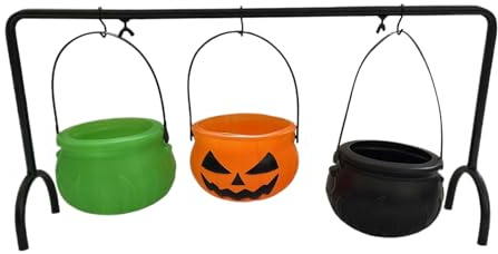 Genérico Cuenco Caldero,Cuenco de Caldero Tenebroso - 3 Piezas Decorativo Con Soportes Para Fiestas Bodas Exteriores Buffet Cocina