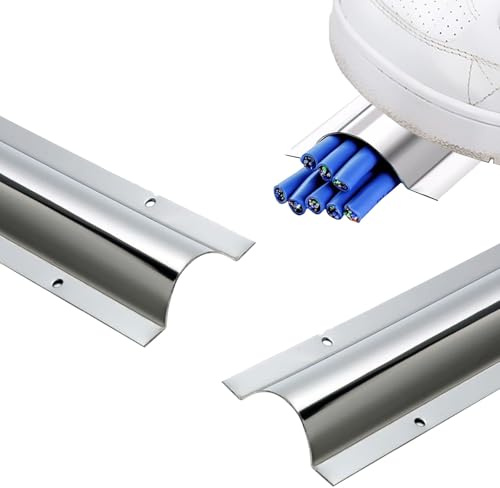 goulotte Electrique Chemin De Câbles en Acier Inoxydable De Largeur Extérieure De 40 46 53 60 80 100 115 Mm, Couvercle De Cache-Fil De Goulotte De Câble(2 PCS,Outer Width 40MM)
