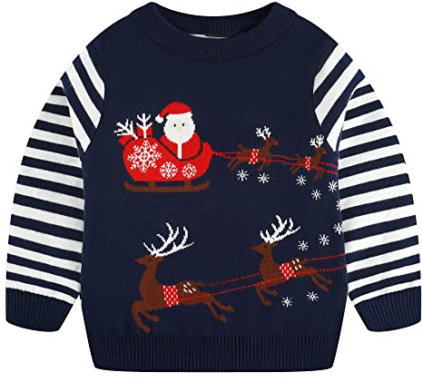 Fandecie barn rund hals jultröja pojkar jultröjor stickade jackor stickad stickad tröja höst vinter långärmad tröja Pullis