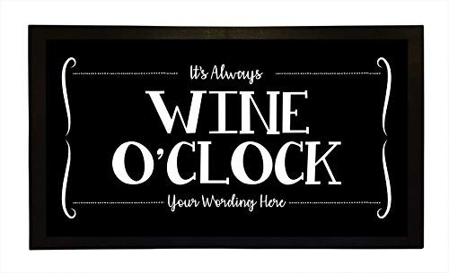 Bang Tidy Clothing Personalised Bar Runner Mat - Novelty Beer Gifts for Home Pubs Bars - Add Your Text - Wine O'Clock