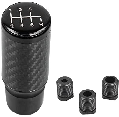 muge racing Gear Shift Knob，Car Gear Knob Shifter 6 Speed Universal Aluminum Gear Shifter Stick with 3 Adapters(Black)
