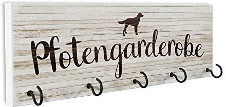 Interluxe Leinengarderobe - Pfotengarderobe - Hundegarderobe Wandhaken Hundezubehör Hundeleine Auhänger