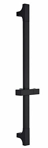 Barre de Douche Surélevée noire, Barre Coulissante en Acier Inoxydable Réglable en Hauteur et en Angle, Barre de Douche Surélevée, Support de Pomme de Douche pour Baignoire et Douche, 660mm au Total.