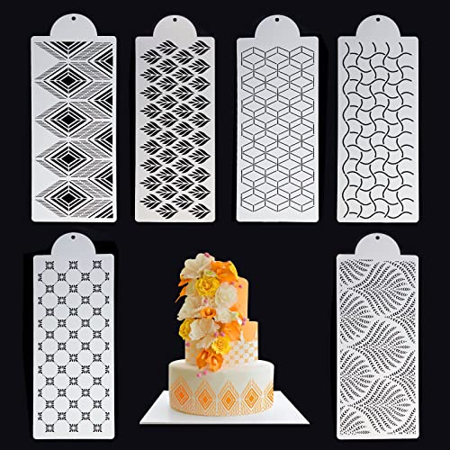 Torten Schablonenaus, Kuchen Schablonen Kunststoff Kuchenschablonen Backwerkzeuge DIY Buttercreme Schablon für Tortendeko Kekse Dessert Weiß 6 Stück