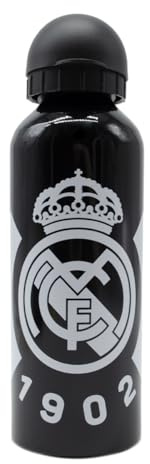 Real Madrid Botella Aluminio 500ml con tapón y Boquilla Cierre Seguridad Producto Oficial
