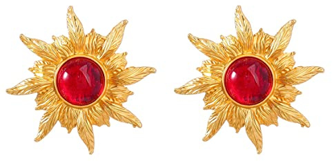 Boucles d'oreilles tournesol dorées, boucles d'oreilles pendantes en forme de tournesol doré pour femme, boucles d'oreilles à tige en forme de tournesol, bijoux d'été bohème, Zinc